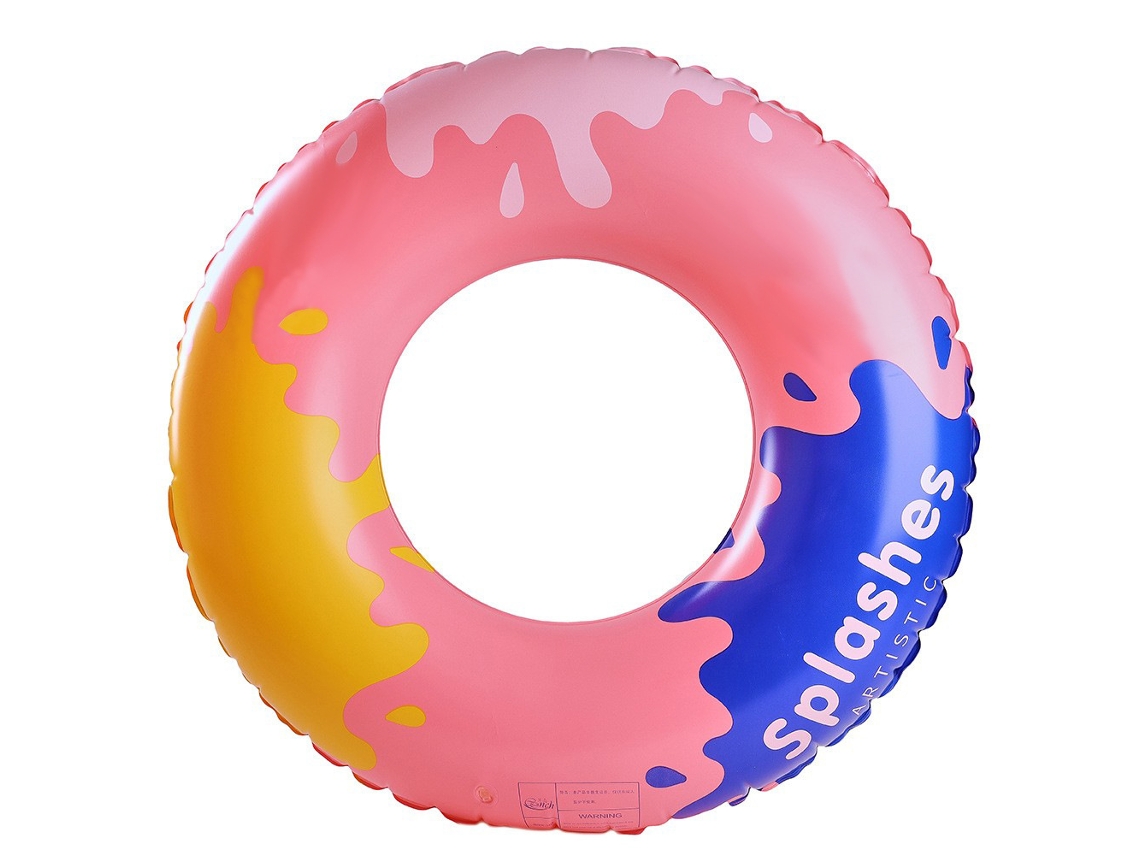 Boia Inflável Infantil Para Piscina, Boia De Piscina Inflável Retrô Listrada Em Pvc Estilo Splash Ink (rosa)