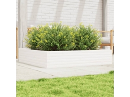 Vidaxl Vaso/floreira De Jardim 110x110x23 Cm Pinho Maciço Branco