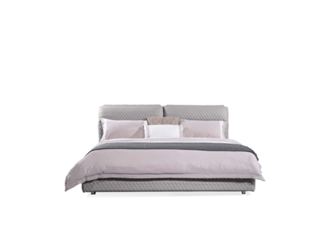 Cama com Cabeceira Estrutura Tapada Bonn PÄRUMM Cinzento (150x200cm)
