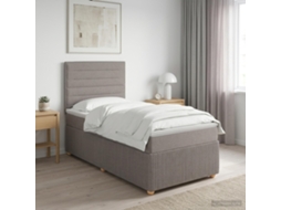 Vidaxl Cama Box Spring Com Colchão Cinzento-acastanhado 90 X 200 Cm