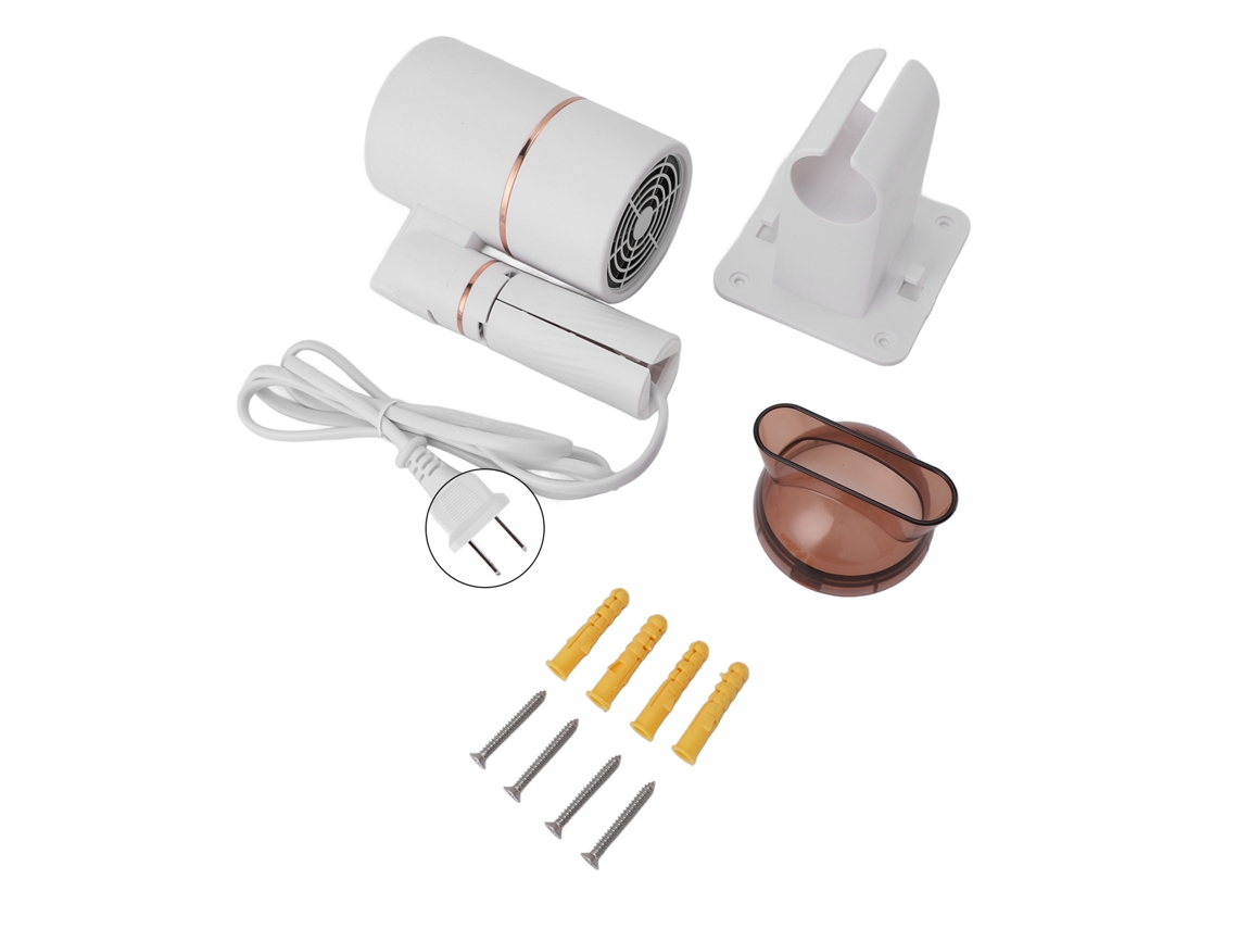 Secador De Cabelo Pliável 1000w Com Iões Negativos 3 Velocidades Portátil Para Viagem Mesa Branco Dourado Plug Us 110v