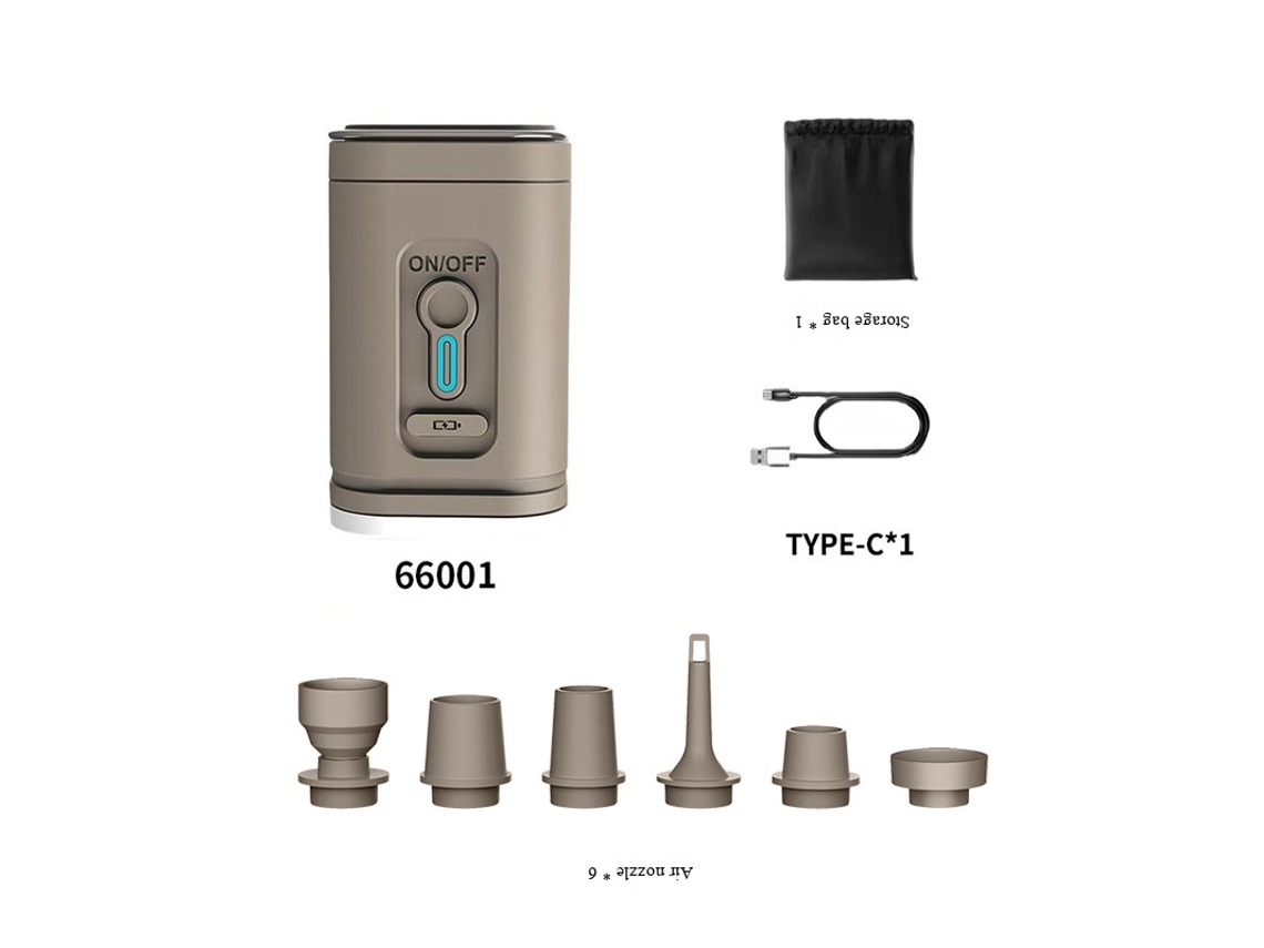 Mini Bomba De Ar Elétrica - 66001 - Castanho Com Lâmpada - 2400mah - 35w