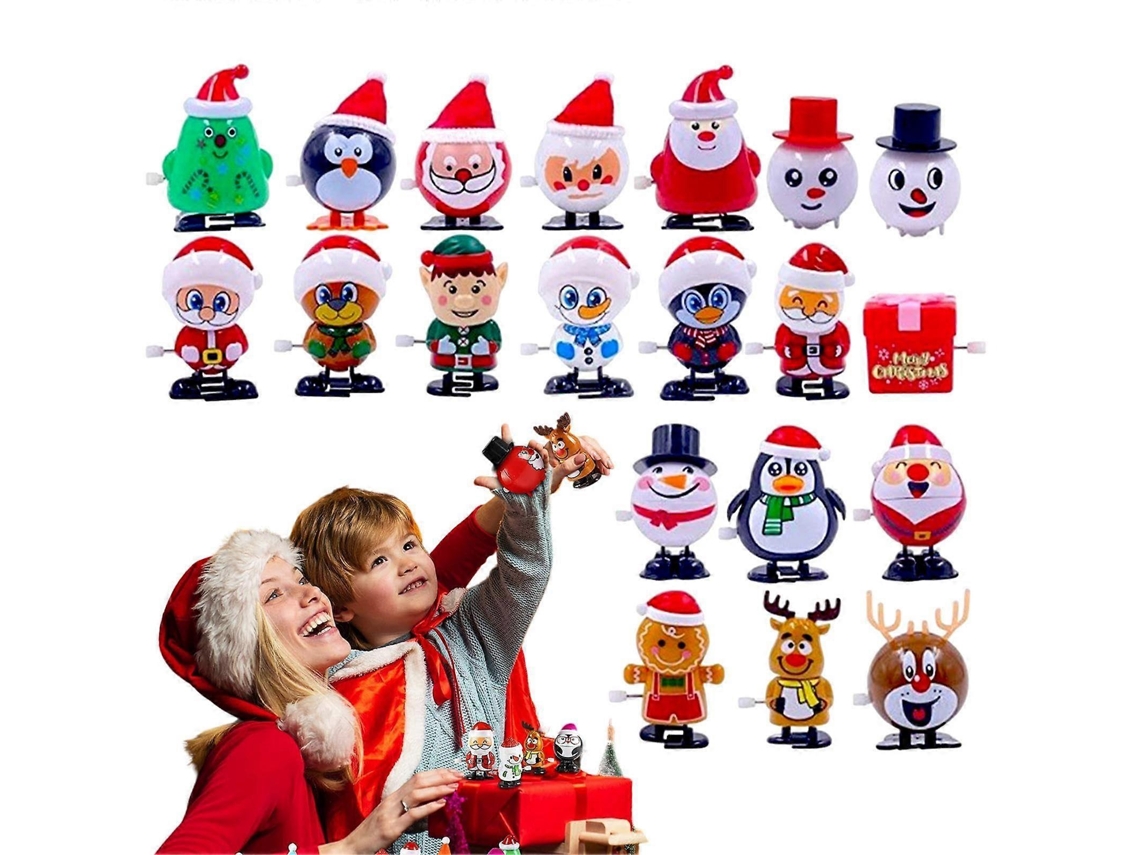 Pacote Com 20 Brinquedos De Corda De Natal Papai Noel, Boneco De Neve E Alce Para Presentear Olysi Shop