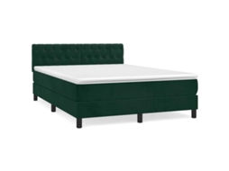 Cama com Molas/colchão 140x190 Cm Veludo Verde escuro MAISON EXCLUSIVE