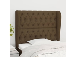 Cabeceira Cama C/ Abas Tecido 103x23x118/128 Cm Castanho-escuro