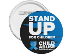 Broche Redondo De Metal Para O Mês Da Conscientização Sobre A Prevenção Do Abuso Infantil, Com Alfinete Na Parte De Trás