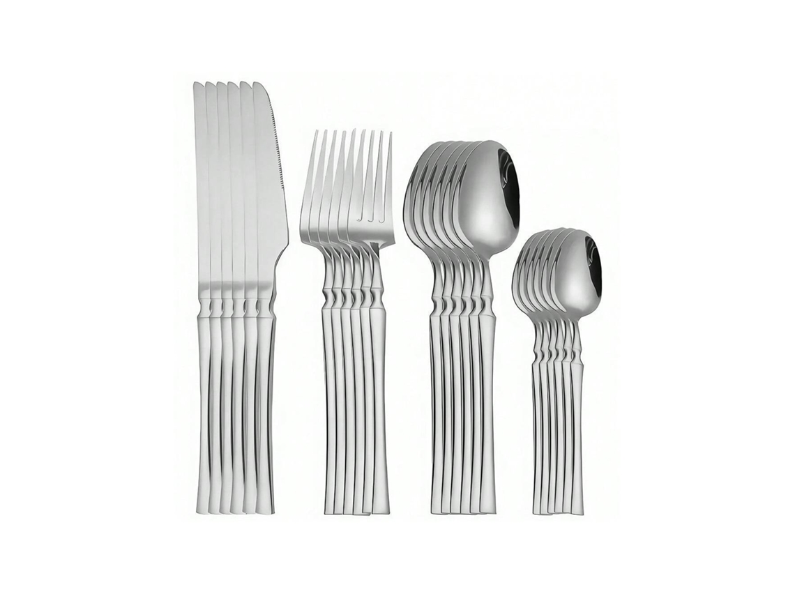 Conjunto 24 Peças Talheres Ocidentais Inoxidáveis Faca De Bife, Garfo, Colher, Colher De Chá, Para Natal/ano Novo/festas/casamentos. Igvtrade