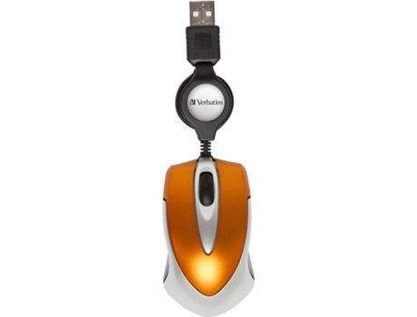 Rato  Go Mini Travel (Cabo USB - Regular - 1000 dpi - Laranja)
