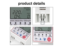 Protetor de Reconexão Automática Tuya Wifi com Display LCD Medidor de Energia e Controle App Alexa