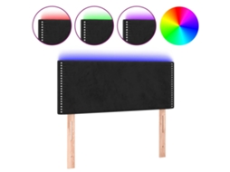 Led Headboard, Led Headboards Vidaxl Preto Veludo (90 X 5 X 78/88 Cm)
