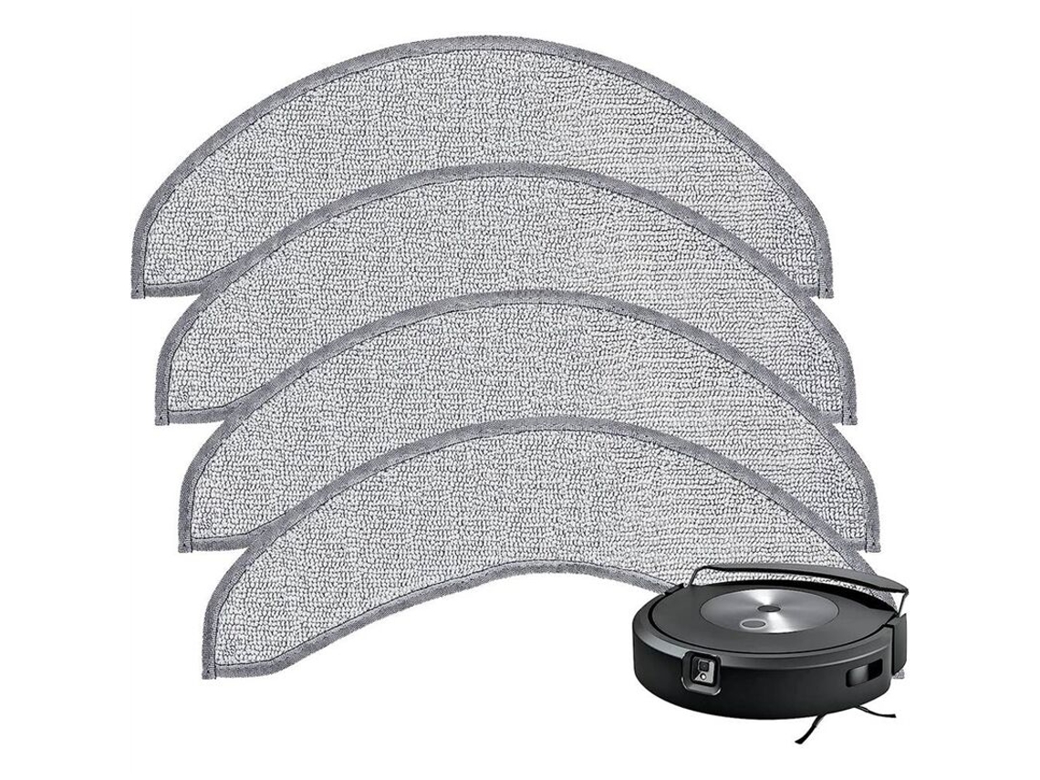 Conjunto de 4 Panos Reposição para o Aspirador Robô J7+ Combo Mop, Panos de Limpeza Microfibra Reutilizáveis​​ e Laváveis BRILVIBERA