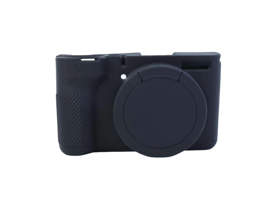Capa Protetora Silicone HEXINYIGJLY para Canon Powershot V1antirriscos, Acesso Tripé, Tampa de Lente Preto