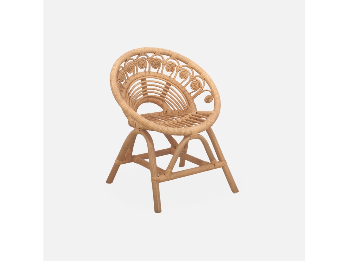 Cadeira Infantil De Rattan, Natural