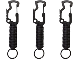 Conjunto De 3 Chaveiros Com Mosquetões Trançados Para Cordão, Resistentes