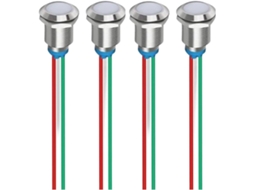 Luz Indicadora Led Bicolor De 12mm, À Prova D Água Ip65, Latão Cromado, Para Carro, Caminhão, Barco, Painel, Luz De