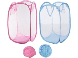Lurelia Cesto De Malha Dobrável Compartimentos Amplo Pack 2 32 X 52 Cm Azul Claro Quarto