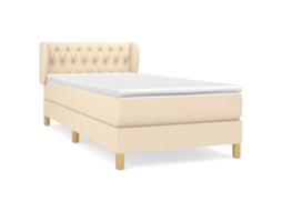 Box Spring Bed, Box Spring Beds Vidaxl Creme Tecido (90 X 190 Cm)