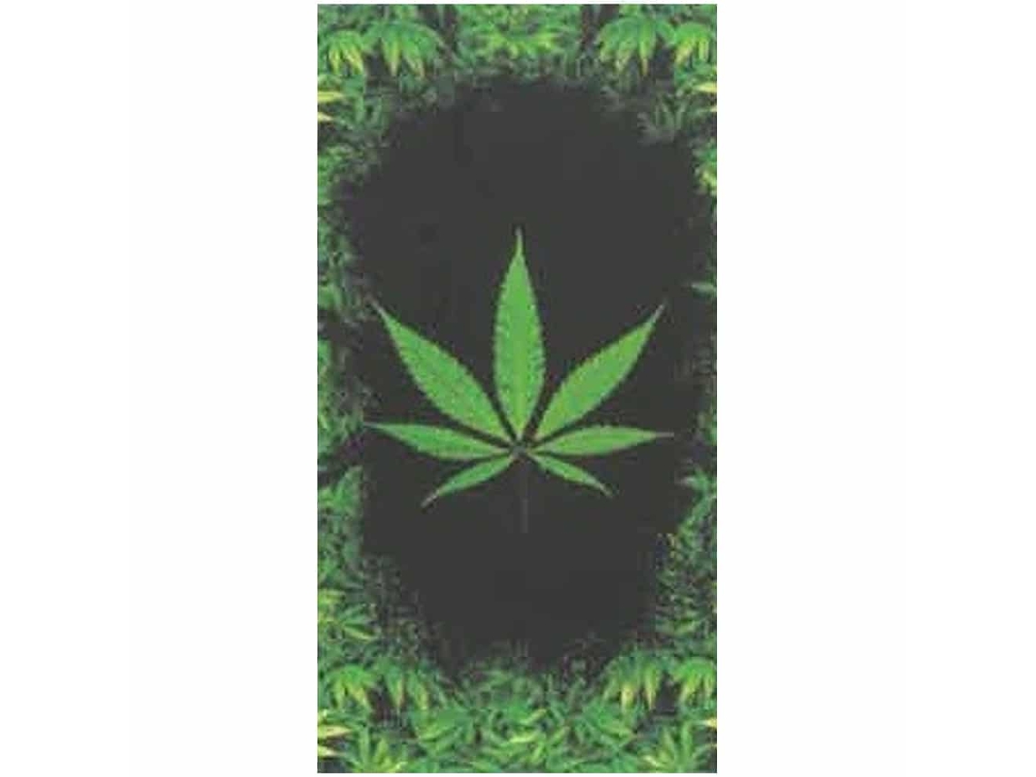 Toalha De Praia Microfibra Preta Cannabis
