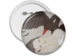 Diythinker Beleza Cisne Negro Estilo Chinês Aquarela Pins Redondos Broche Botão Decoração de Roupa Presente 5