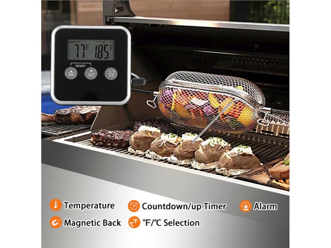 Termômetro Digital de Carne Churrasco Churrasqueira Fumante com Modo Cozimento Inteligente Alerta GOKOCO
