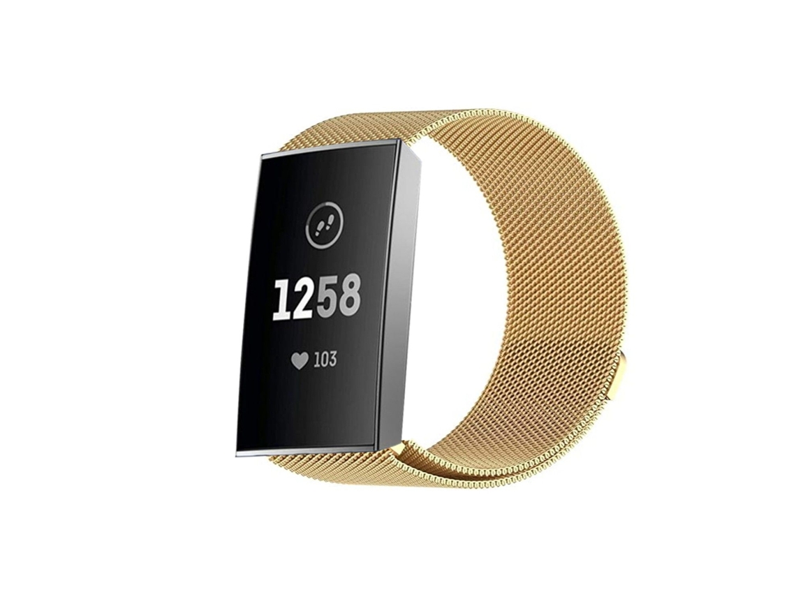 Bracelete Milanese Loop para Fitbit by Google Charge 4 Gold