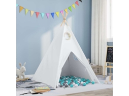 Vidaxl Tenda Teepee Branco 120 X 120 X 150 Cm Tecido E Plástico