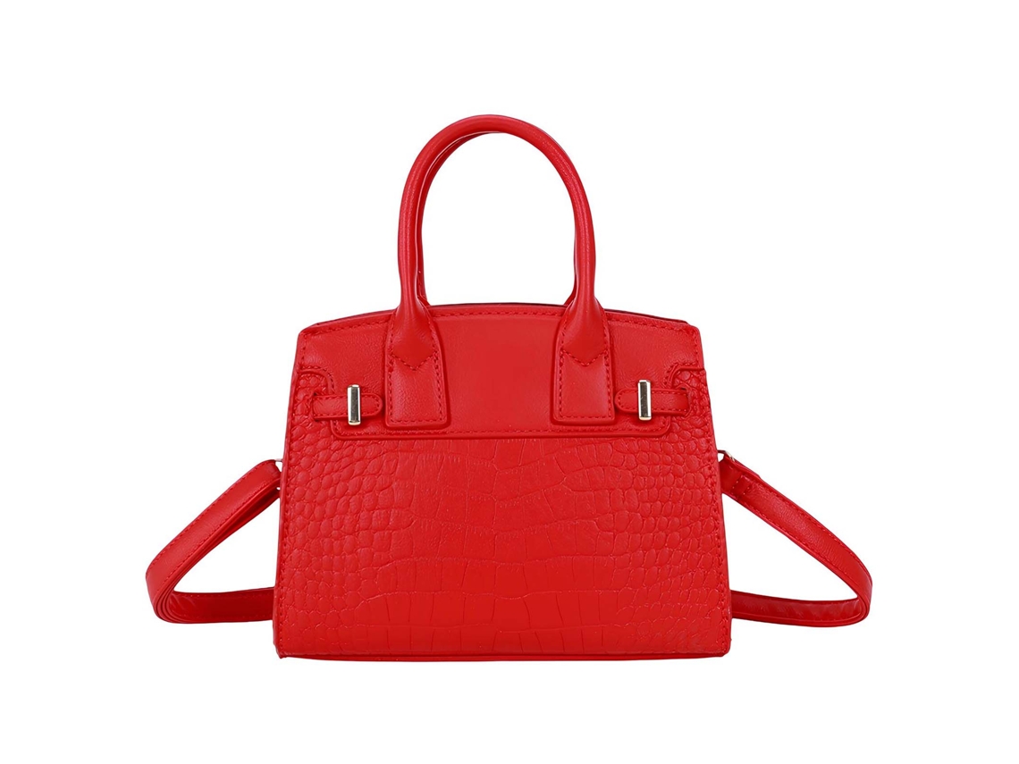 Bolsa De Mão Feminina Efeito Crocodilo Com Alça De Ombro Removível