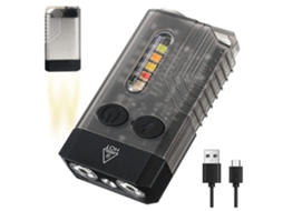 Lanterna 13 Modos de Luz 1000 Lúmens Altos Ipx4 Mini Edc Lanterna com Alarme Sonoro Luz Uv Base de Cauda Magnética Pr TURMIN
