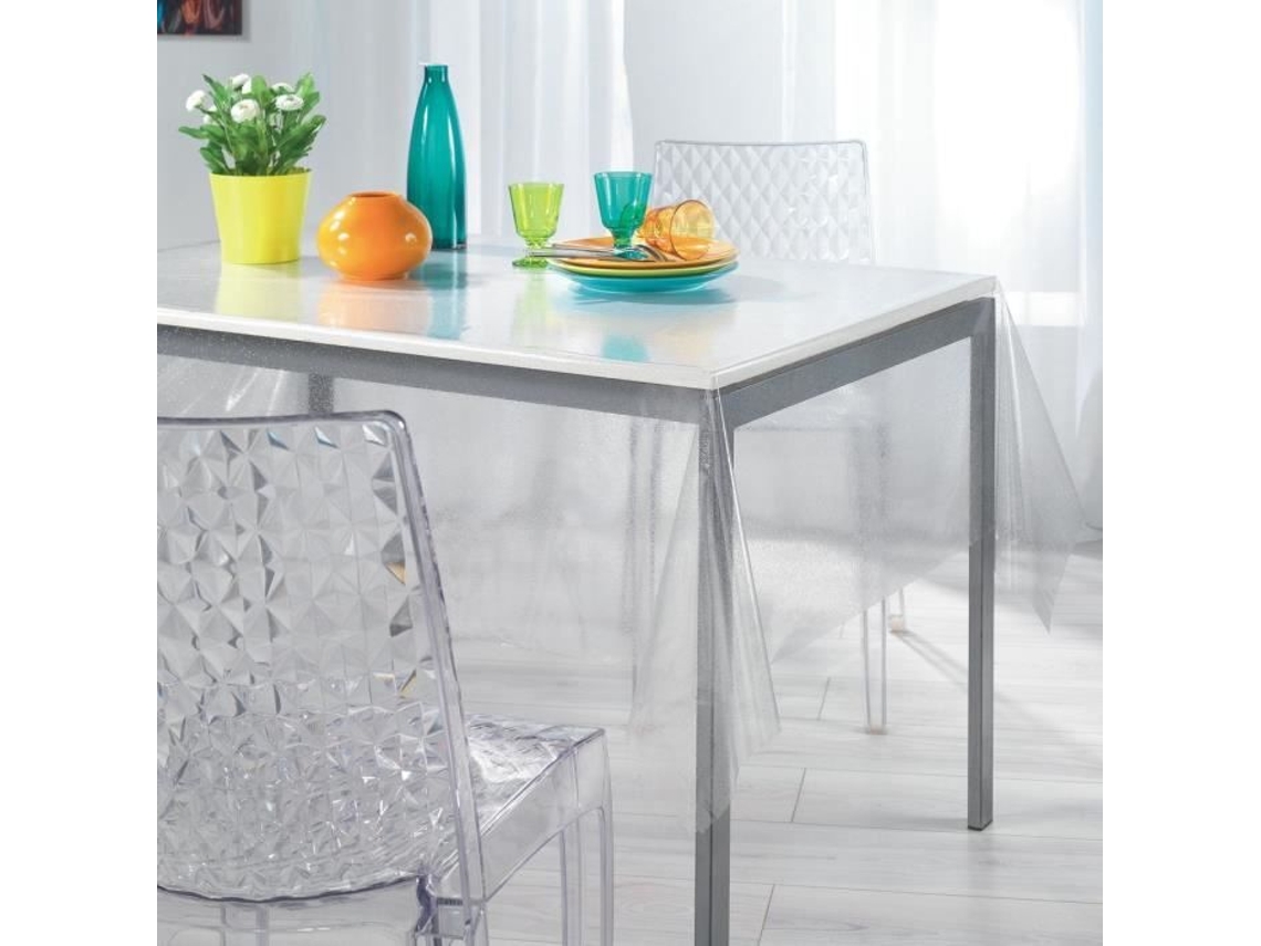 Toalha de Mesa Soft Interior Glitter Decoração Linha Cristal 140X240 Cm Prata DOUCEUR D'INTERIEUR