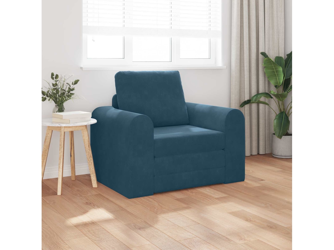 Vidaxl Sofá-cama Azul 98 X 71 X 83 Cm Veludo