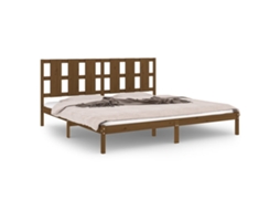 Bed Frame, Bed Frames Vidaxl Marrom Madeira De Pinho (200 X 200 Cm)