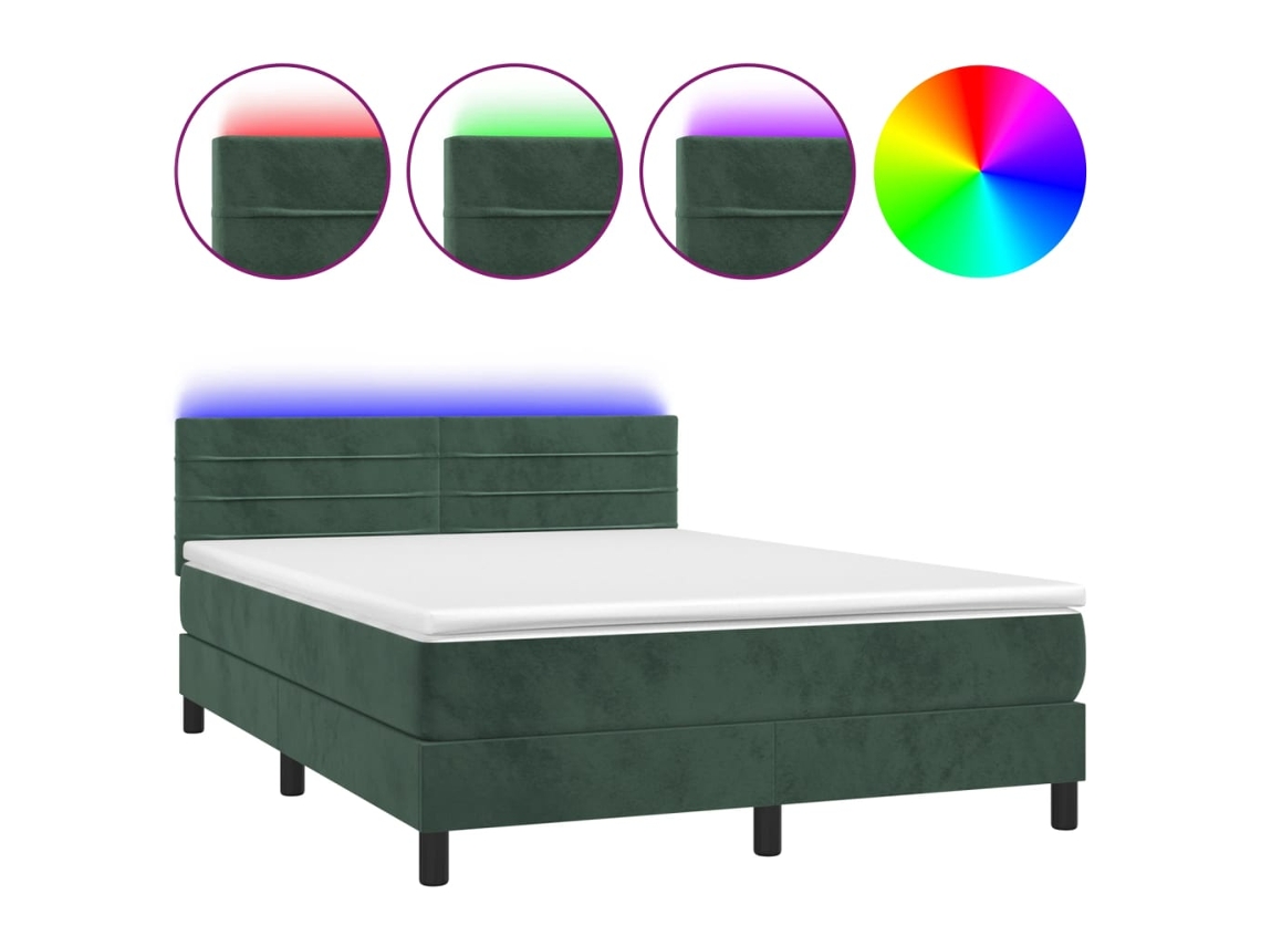 Box Spring Bed, Box Spring Beds Vidaxl Verde Veludo (140 X 200 Cm)