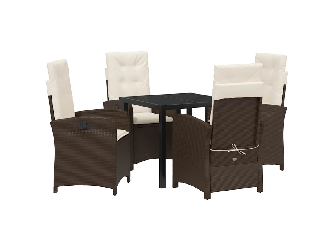 Maison Exclusive - Conjunto De Jantar Para Jardim 5 Pcs Castanho Vime Pe