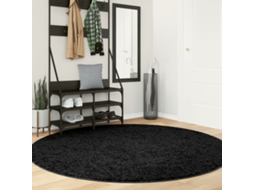 Vidaxl Tapete De Pelo Curto Oviedo Ø 200 Cm Preto