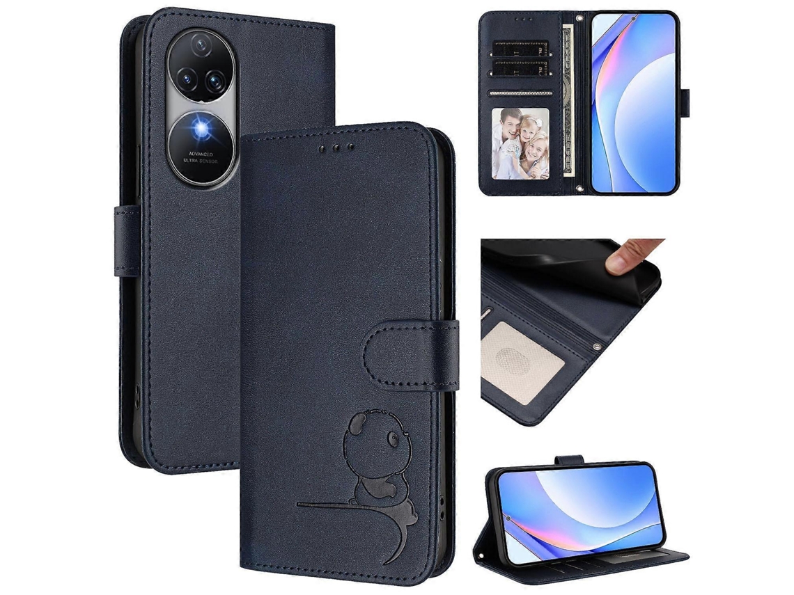 Capa De Couro Para Celular Com Rfid E Cordão Litter Panda