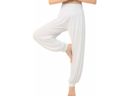 2026 calça Harem de Yoga para Mulher Hippie Boho Verão Baggy Joggers Elásticos Amplos M Blanco