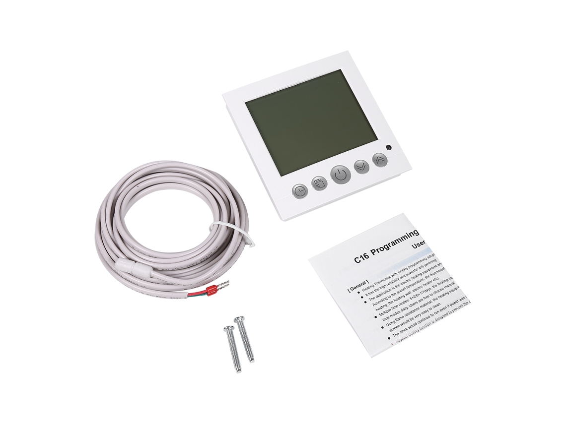 Termostato de cristal líquido (controle programável de temperatura, visor de luz branca)