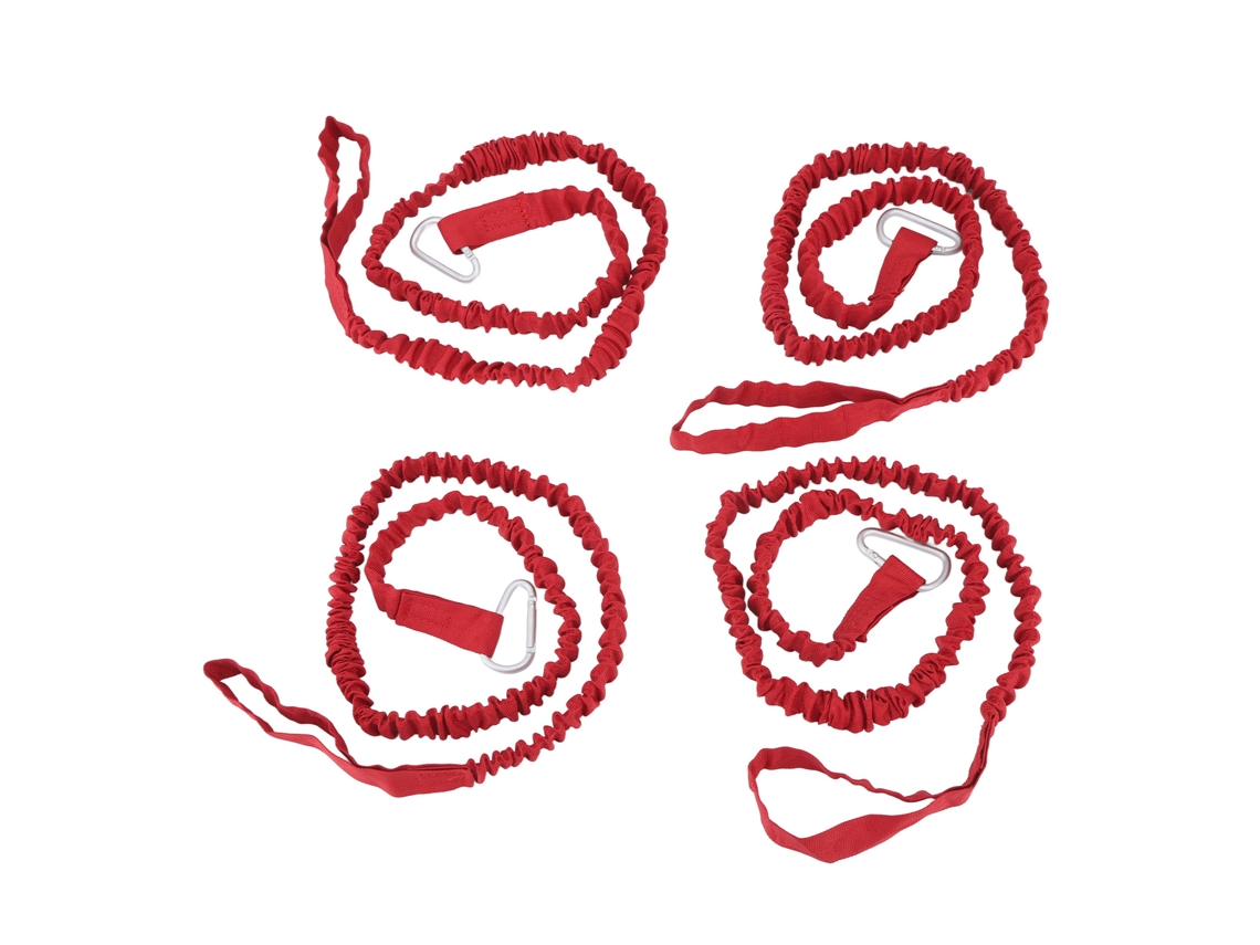 4 Cordas De Remo De Canoa Nylon Elásticas Anti Perda Vermelha