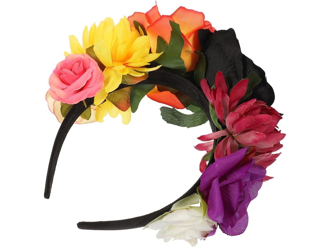 Tiara Nuobesty Com Flores Rosa E Laranja, Acessório Para Festa De Halloween