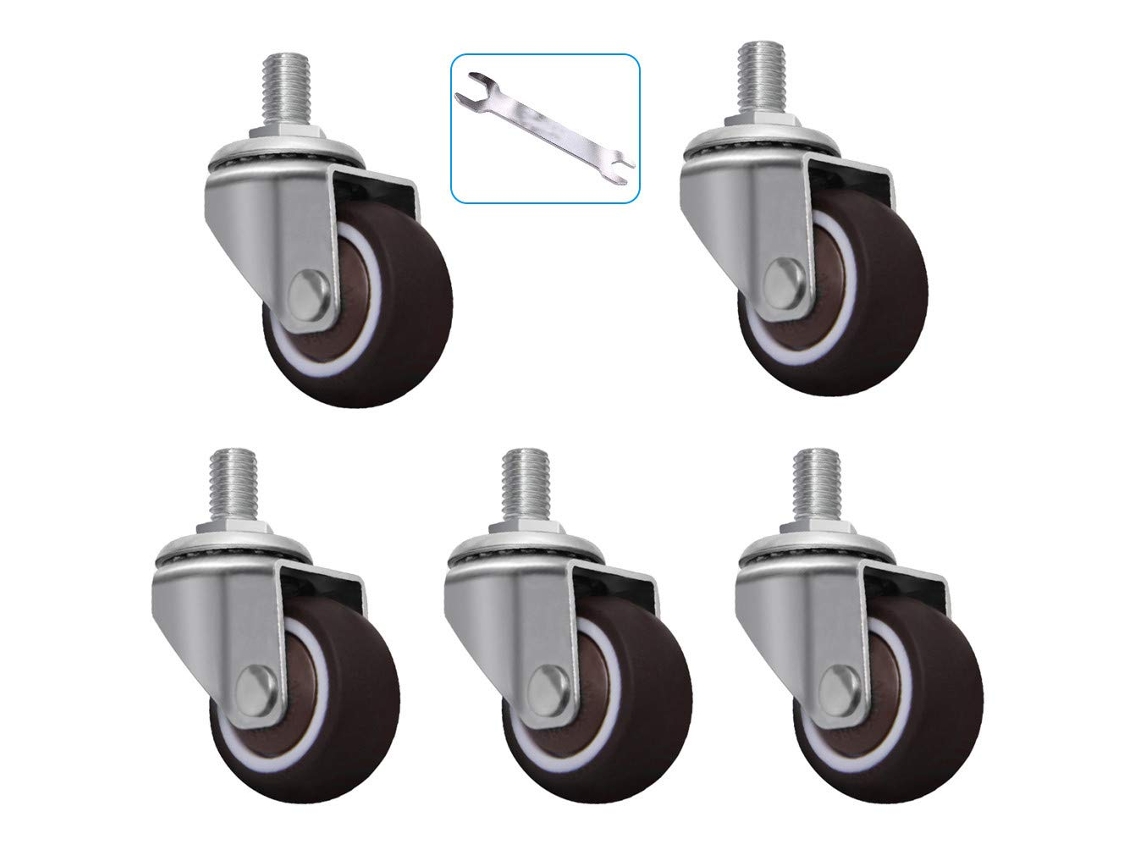 Rodízios Para Cadeiras De Escritório, Rodízios Gira, 38 Mm, 50 Mm, 5 Rodízios, Borracha, Giratórios, 360 Graus