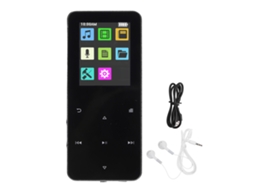 Reprodutor Mp3 Com Tela Touch 1.8 Polegadas Som Lossless Hifi Bluetooth 8h Uso Diário Preto 4gb