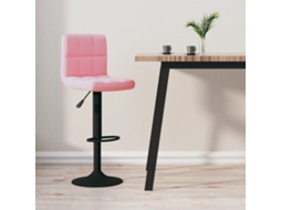 Vidaxl Banco De Bar Veludo Rosa
