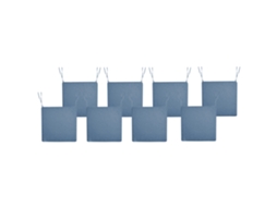 Conjunto De 8 Almofadas Para Cadeiras De Jardim Sassari Premium 46 X 46 Cm Azul