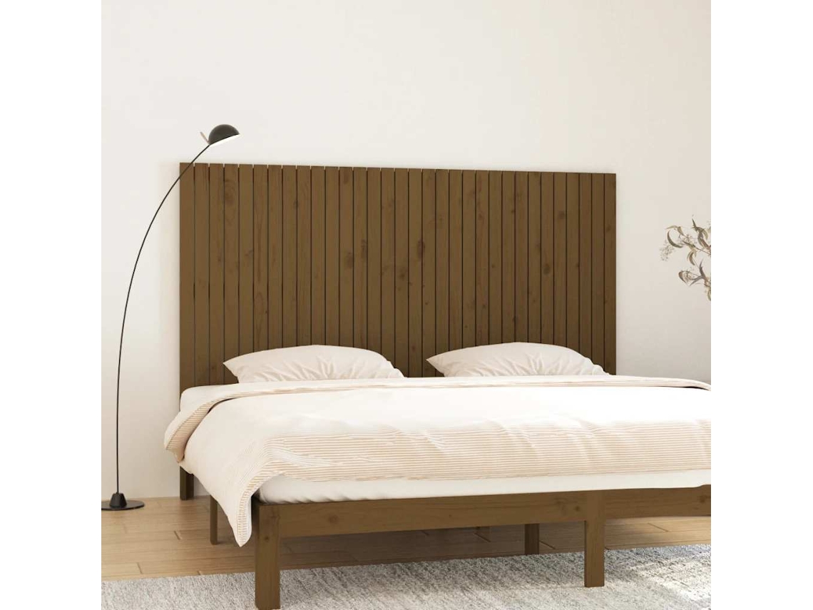 Vidaxl Cabeceira De Parede 204x3x110 Cm Pinho Maciço Castanho-mel