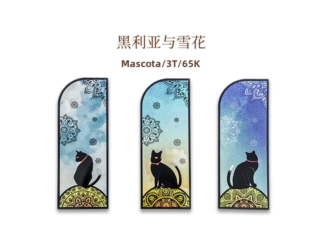 Conjunto de 6 Marcadores de Página com Gato Preto Fofo, Pvc Fosco, Artigos de Papelaria Retrô MDUG (estilo A)