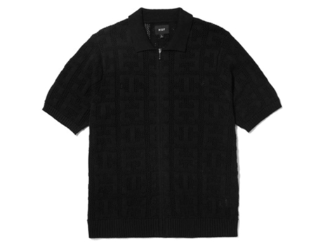 Camisa de Homem HUF Monogram Jacquard Zip Preto (L)
