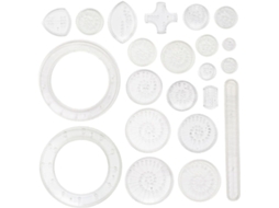 Conjunto de design educativo Kichouse, com 22 peças de rodas e engrenagens de plástico para criar espirais elegantes.