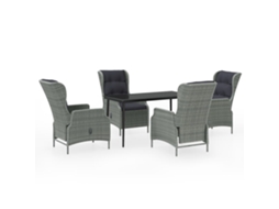 Maison Exclusive - 5 Pcs Conjunto De Jantar Para Jardim Cinzento-claro