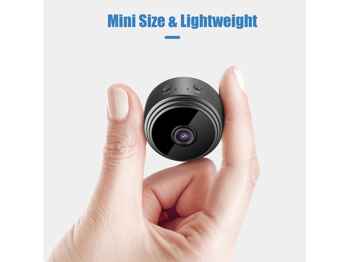 Mini câmera WiFi 1080p com visão noturna infravermelha - Gravador de vídeo compacto