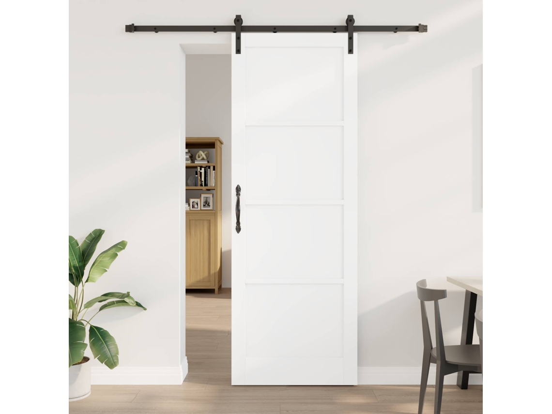 Vidaxl Porta Deslizante 83 X 232 Cm Madeira De Pinho Maciça